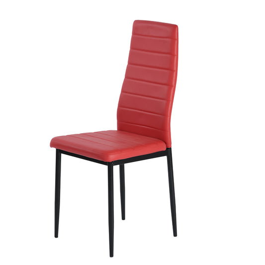 ANN Upholstered Dining Chair with Iron Legs - Red