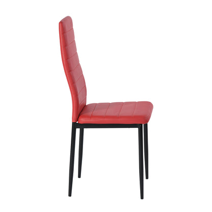 ANN Upholstered Dining Chair with Iron Legs - Red