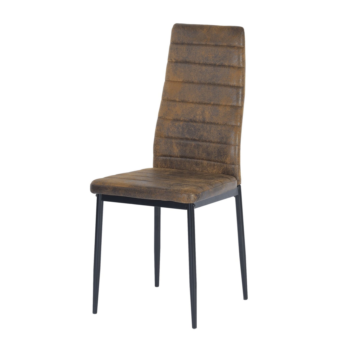 ANN SUEDE Dining Chair with Iron Legs - Brown