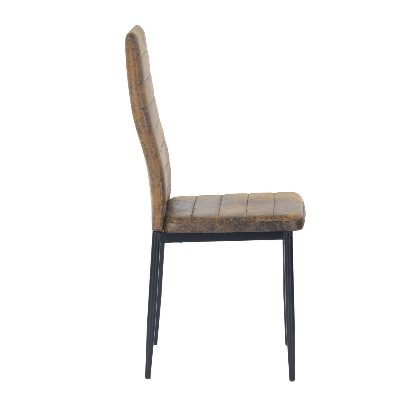 ANN SUEDE Dining Chair with Iron Legs - Brown