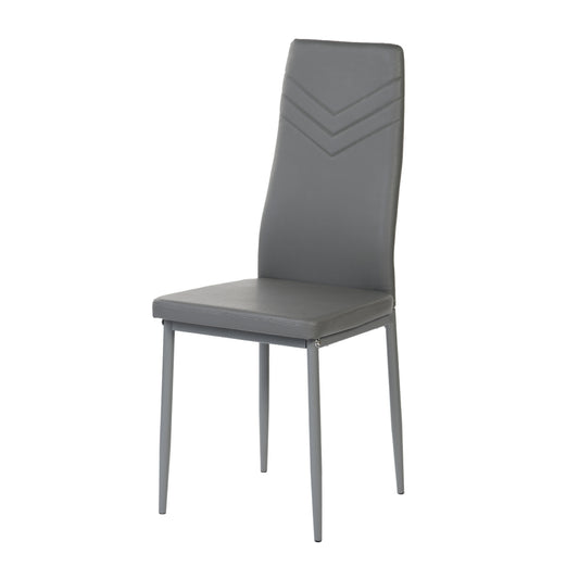 ANN-V Upholstered Dining Chair with Iron Legs - Dark Gray