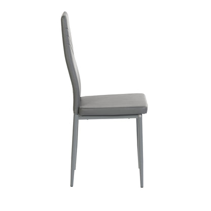 ANN-V Upholstered Dining Chair with Iron Legs - Dark Gray