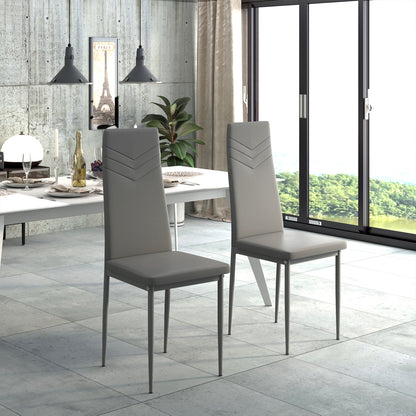 ANN-V Upholstered Dining Chair with Iron Legs - Dark Gray