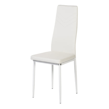 ANN-V Upholstered Dining Chair with Iron Legs - White