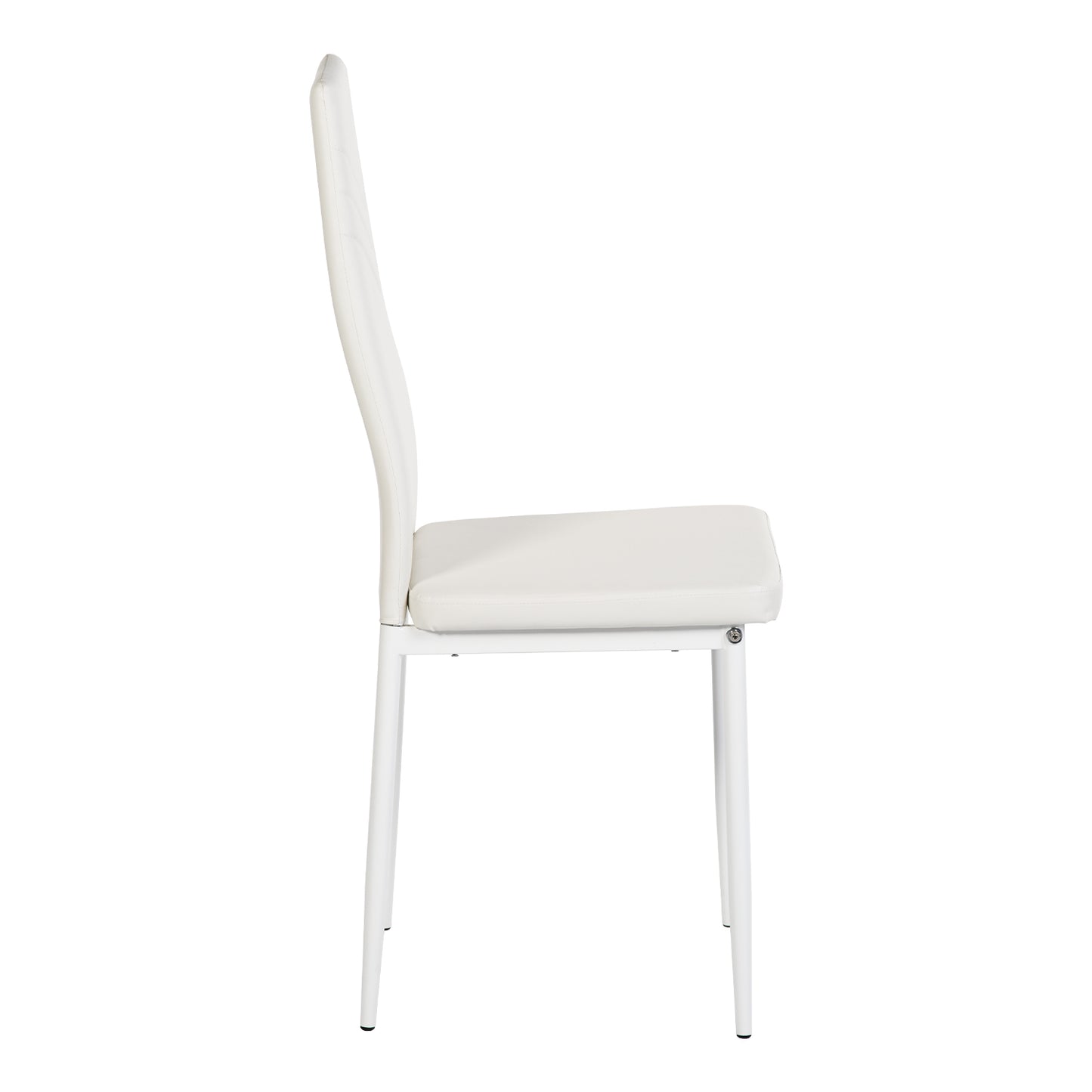 ANN-V Upholstered Dining Chair with Iron Legs - White