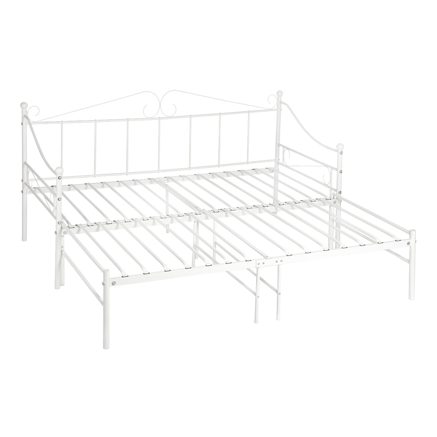 AVIOLA Day Metal Bed 93.2*199cm+93.5*191cm - White