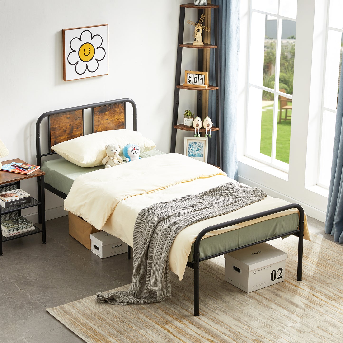 BERRY Single Metal Bed 93.2*196.4cm - Black