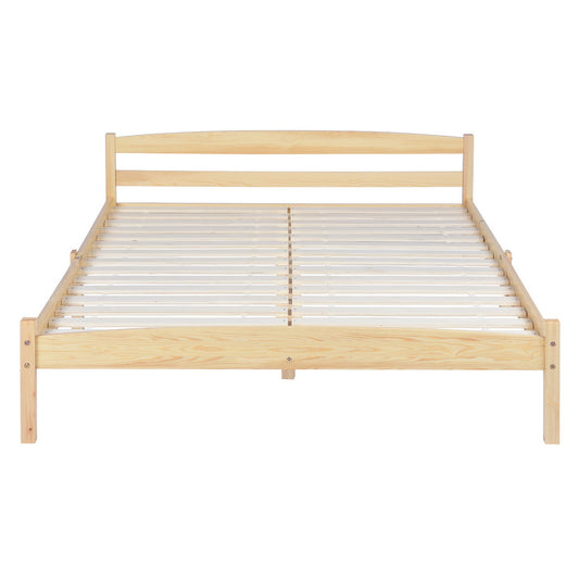 BIGLIA Double Pine Wooden Bed 146*198cm - Wood