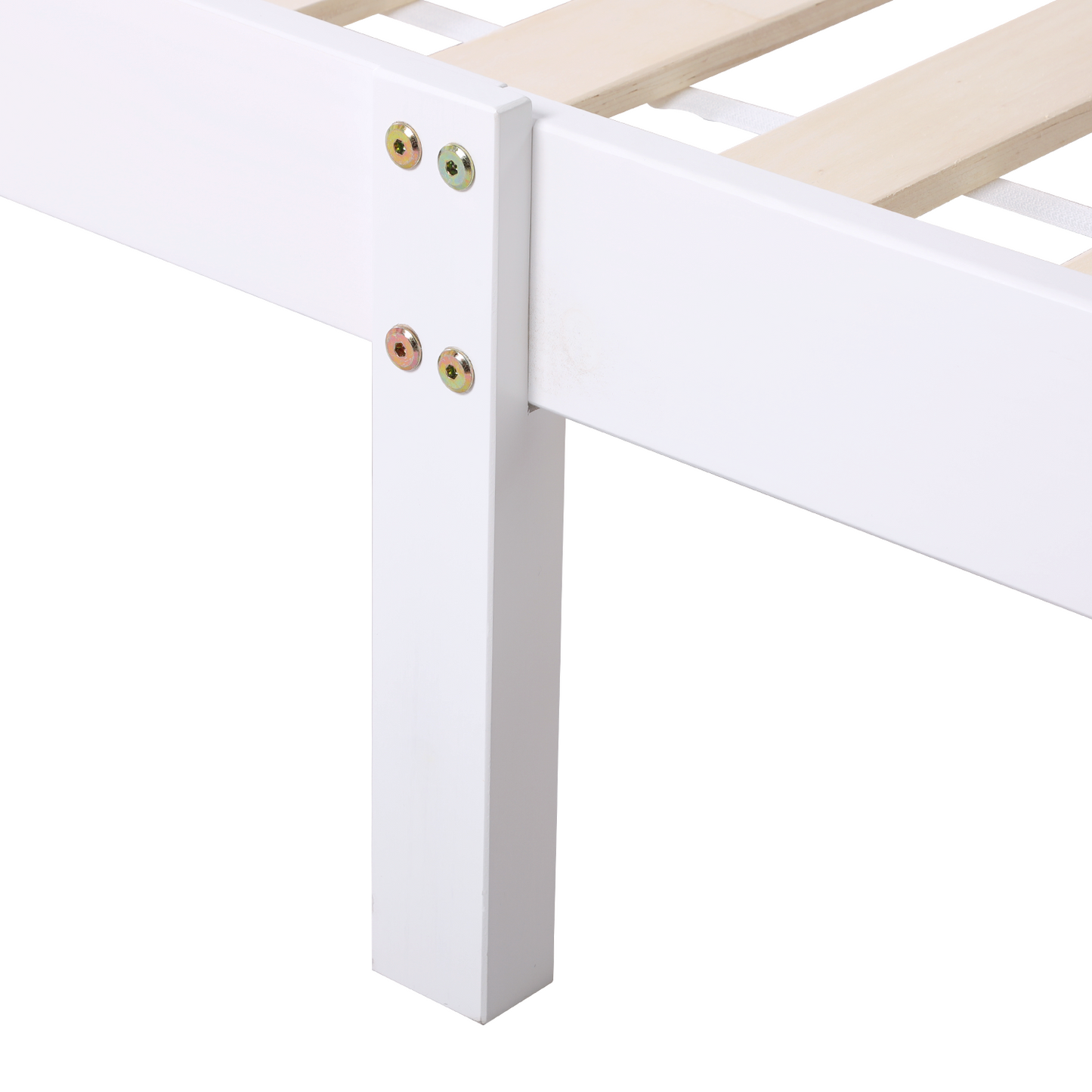 BIGLIA Double Pine Wooden Bed 146*198cm - White