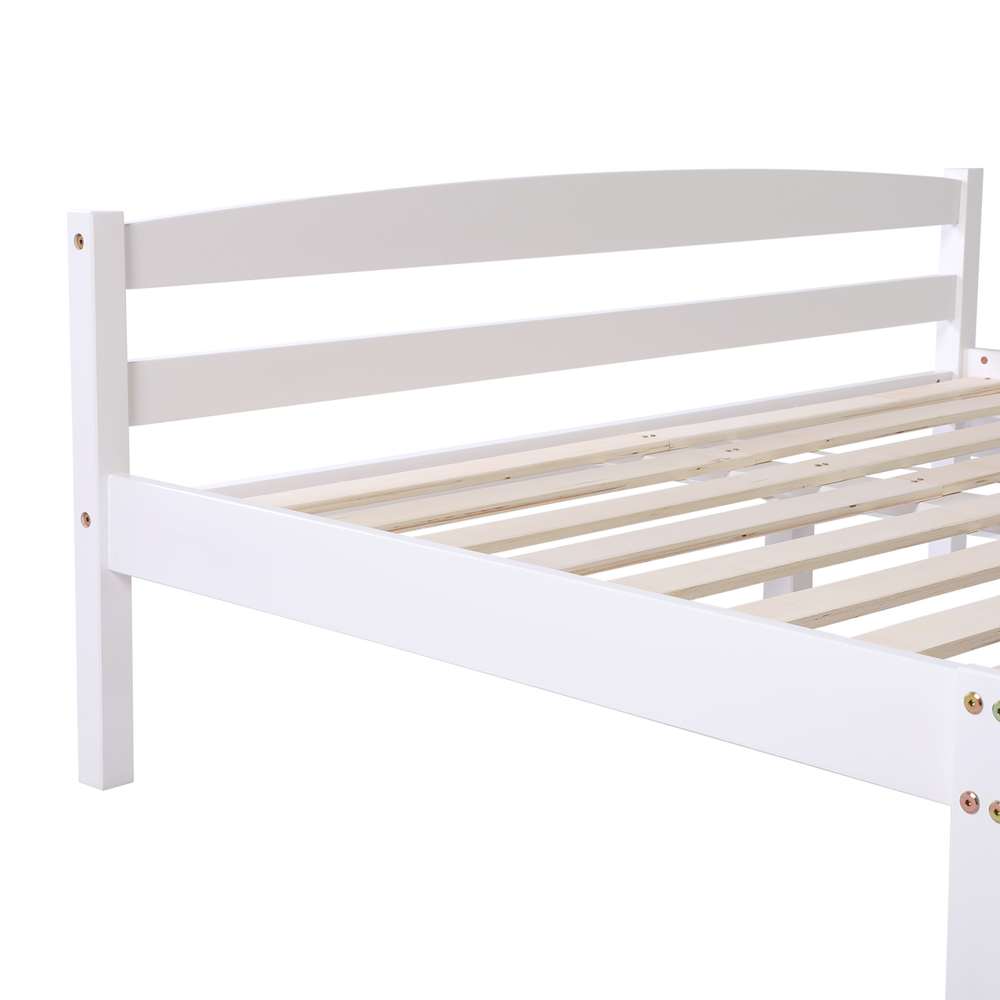 BIGLIA Double Pine Wooden Bed 146*198cm - White