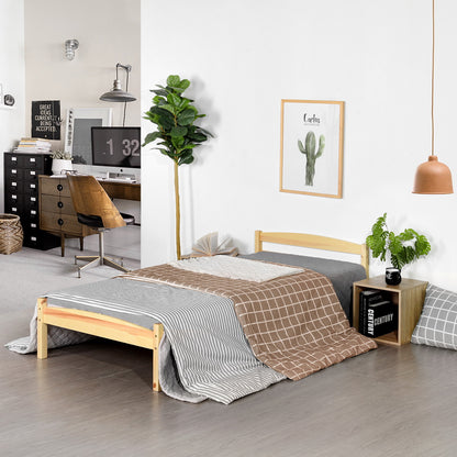 BIGLIA Single Pine Wooden Bed 96*198cm - Wood