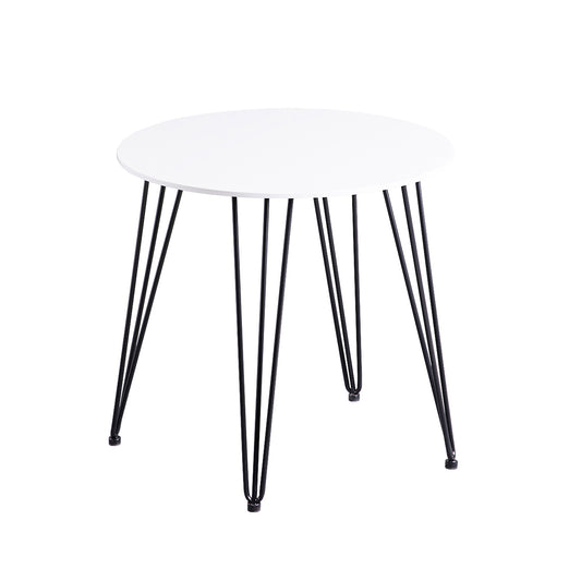 CHILLI 80cm Circle Dining Table With Iron Legs-White