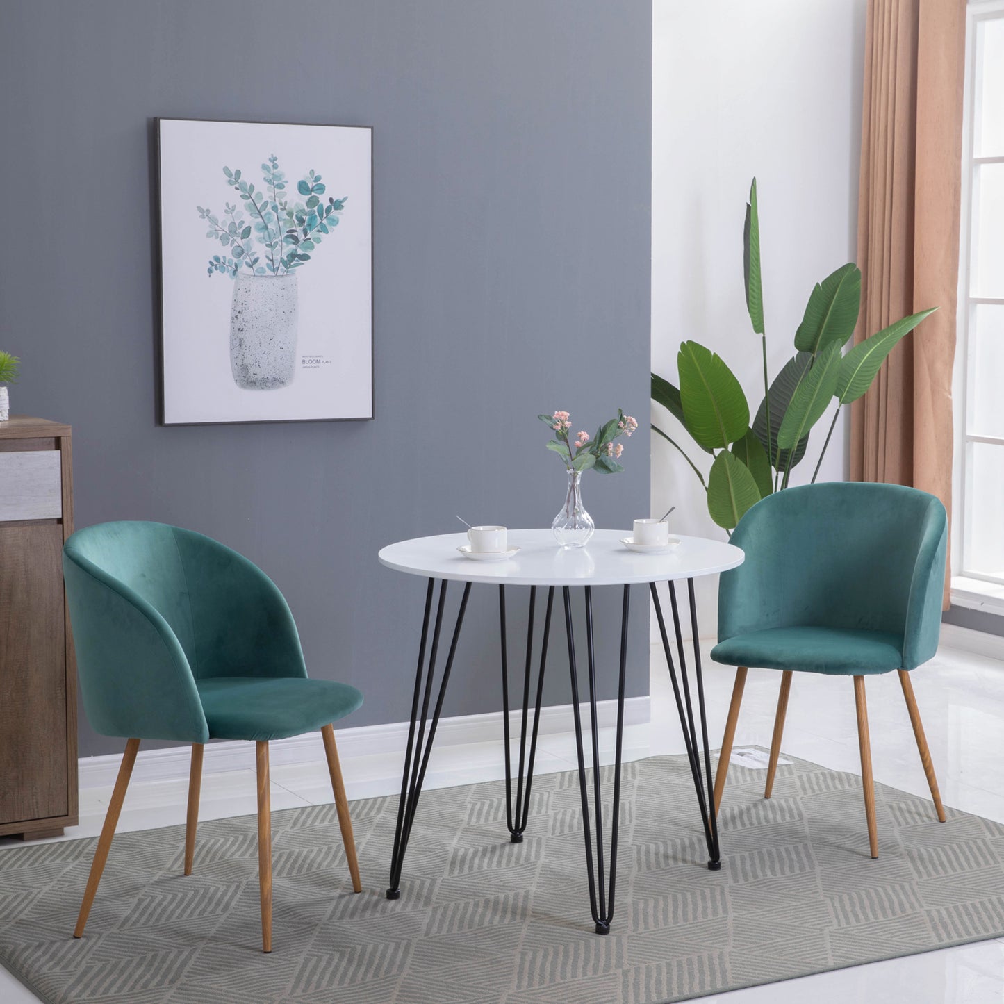 CHILLI 80cm Circle Dining Table With Iron Legs-White