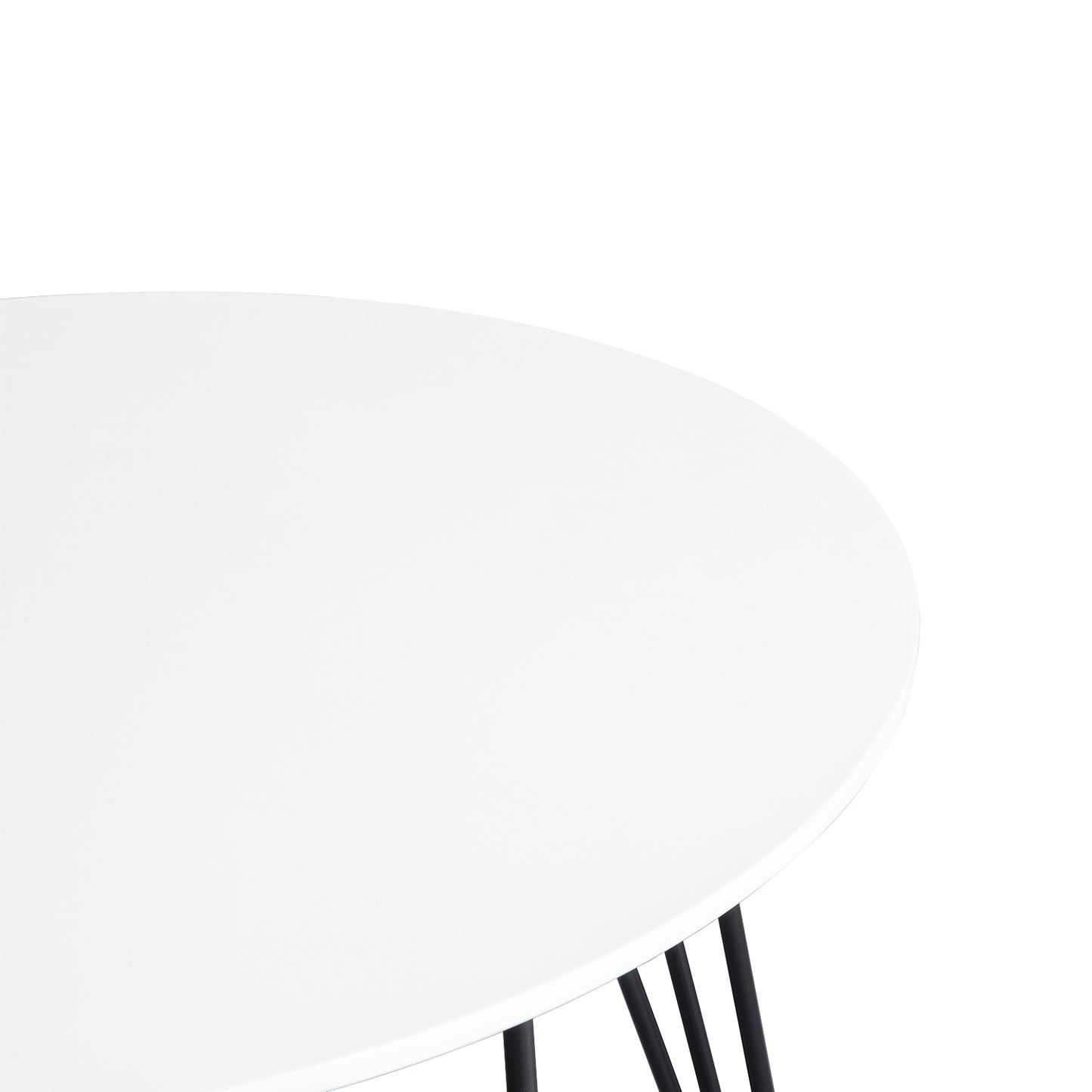 CHILLI 80cm Circle Dining Table With Iron Legs-White