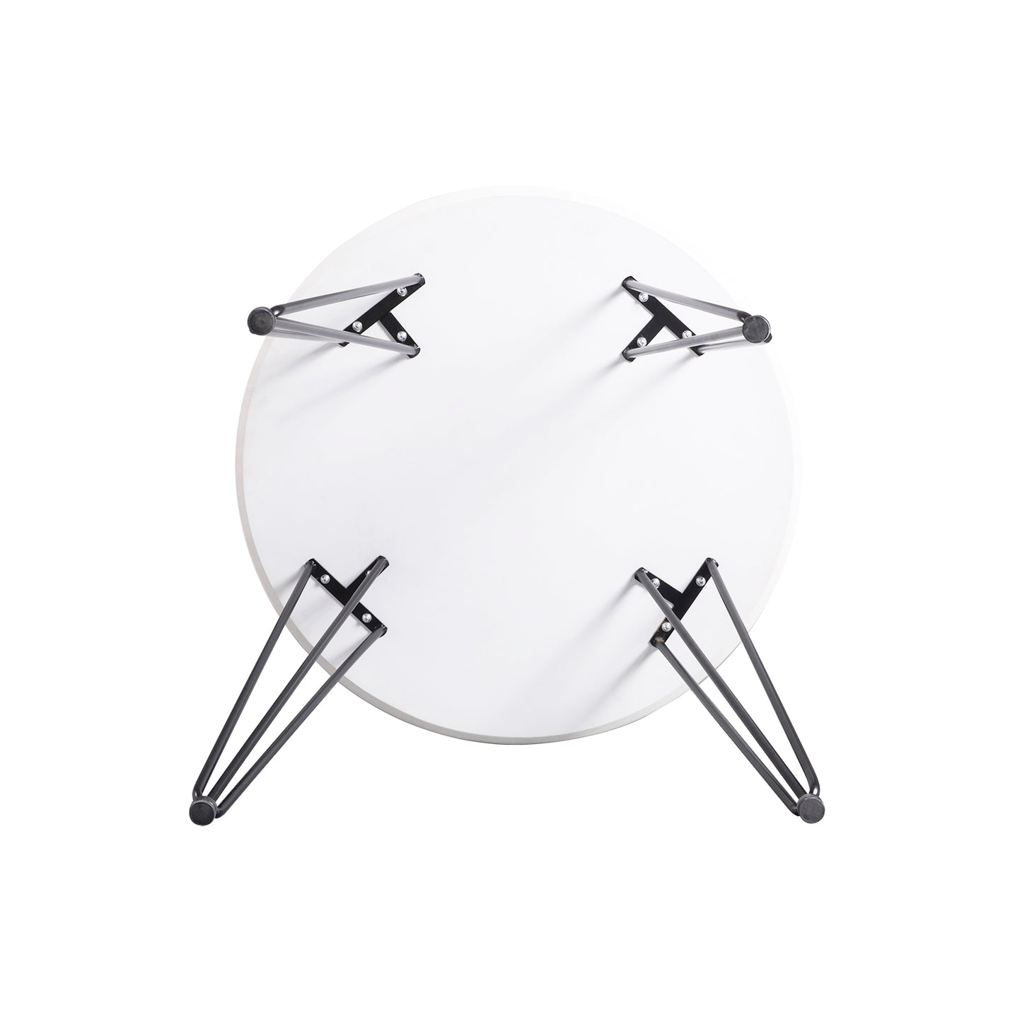 CHILLI 80cm Circle Dining Table With Iron Legs-White