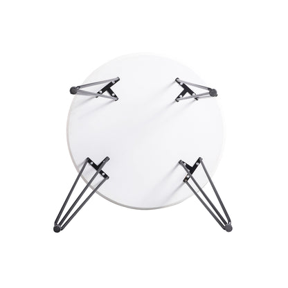 CHILLI 80cm Circle Dining Table With Iron Legs-White