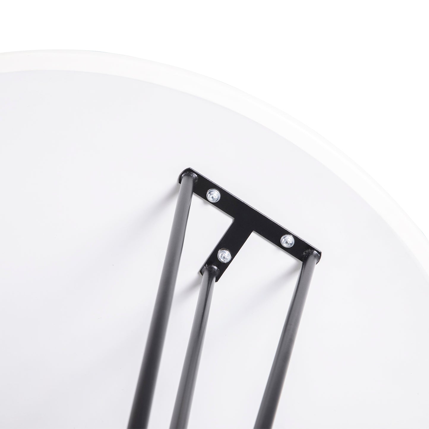 CHILLI 80cm Circle Dining Table With Iron Legs-White