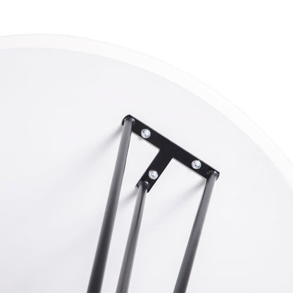 CHILLI 80cm Circle Dining Table With Iron Legs-White