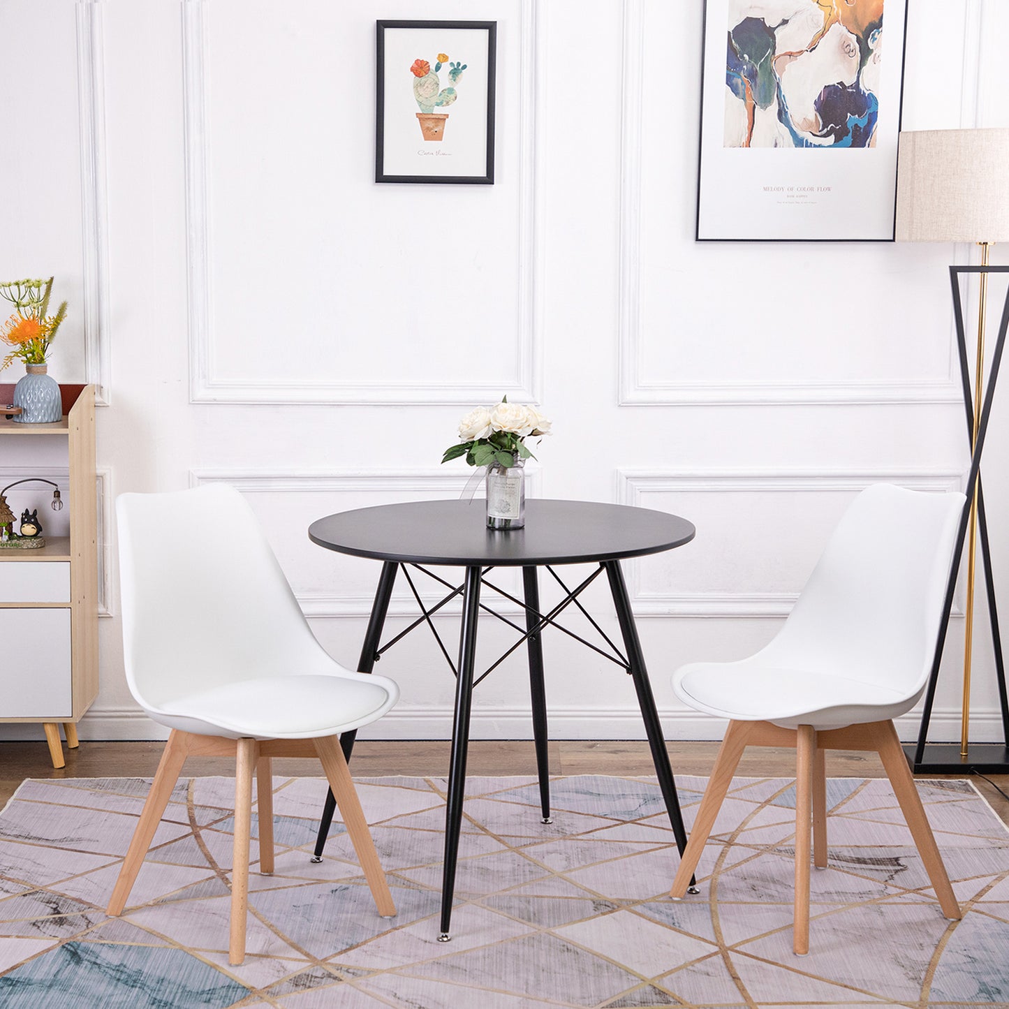 CORE 80cm Circle Dining Table With Iron Legs-Black