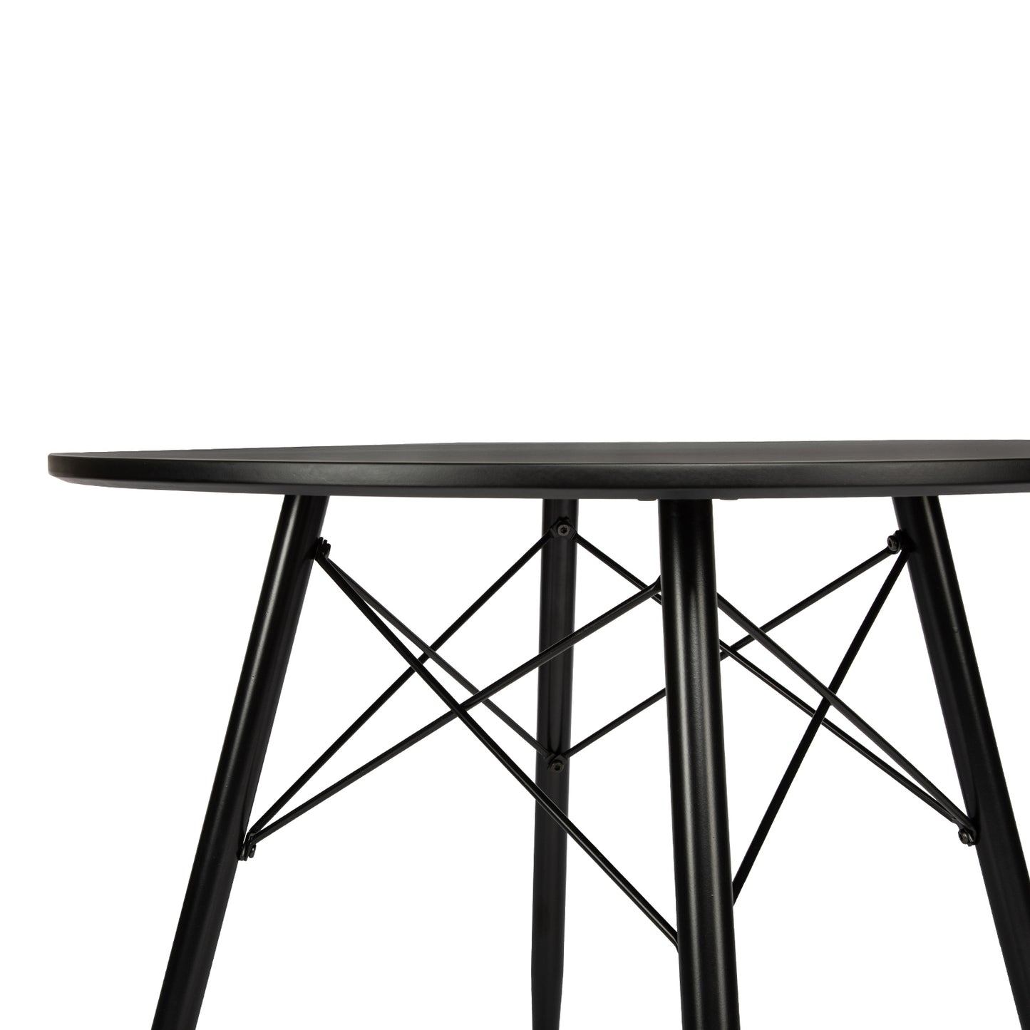 CORE 80cm Circle Dining Table With Iron Legs-Black
