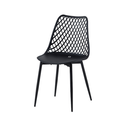 COVADA Hollow Chair with Iron Legs - Black