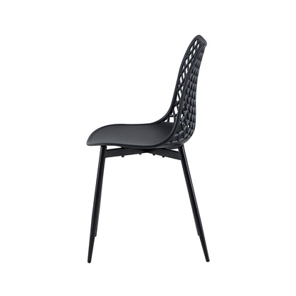 COVADA Hollow Chair with Iron Legs - Black