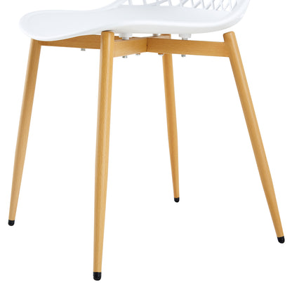COVADA Hollow Chair with Iron Legs - White