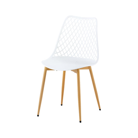 COVADA Hollow Chair with Iron Legs - White