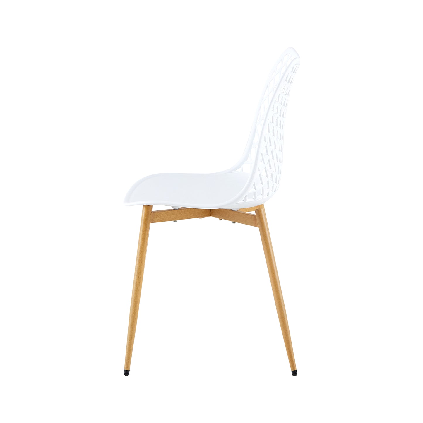 COVADA Hollow Chair with Iron Legs - White