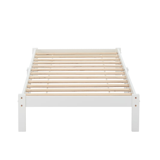 CYCAS Single Pine Wooden Bed 98*196cm - White