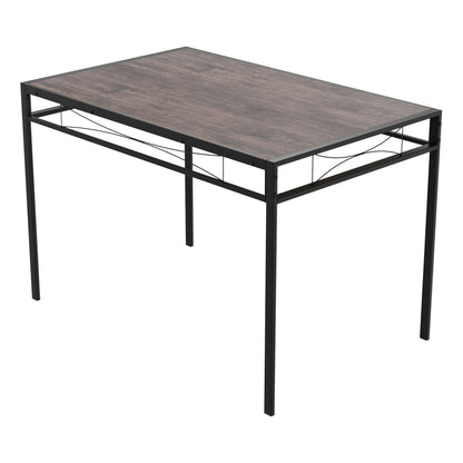 EMBERY 110cm Two Styles Dining Table With Iron Legs-Dark Wood Grain and Golden Oak Grain