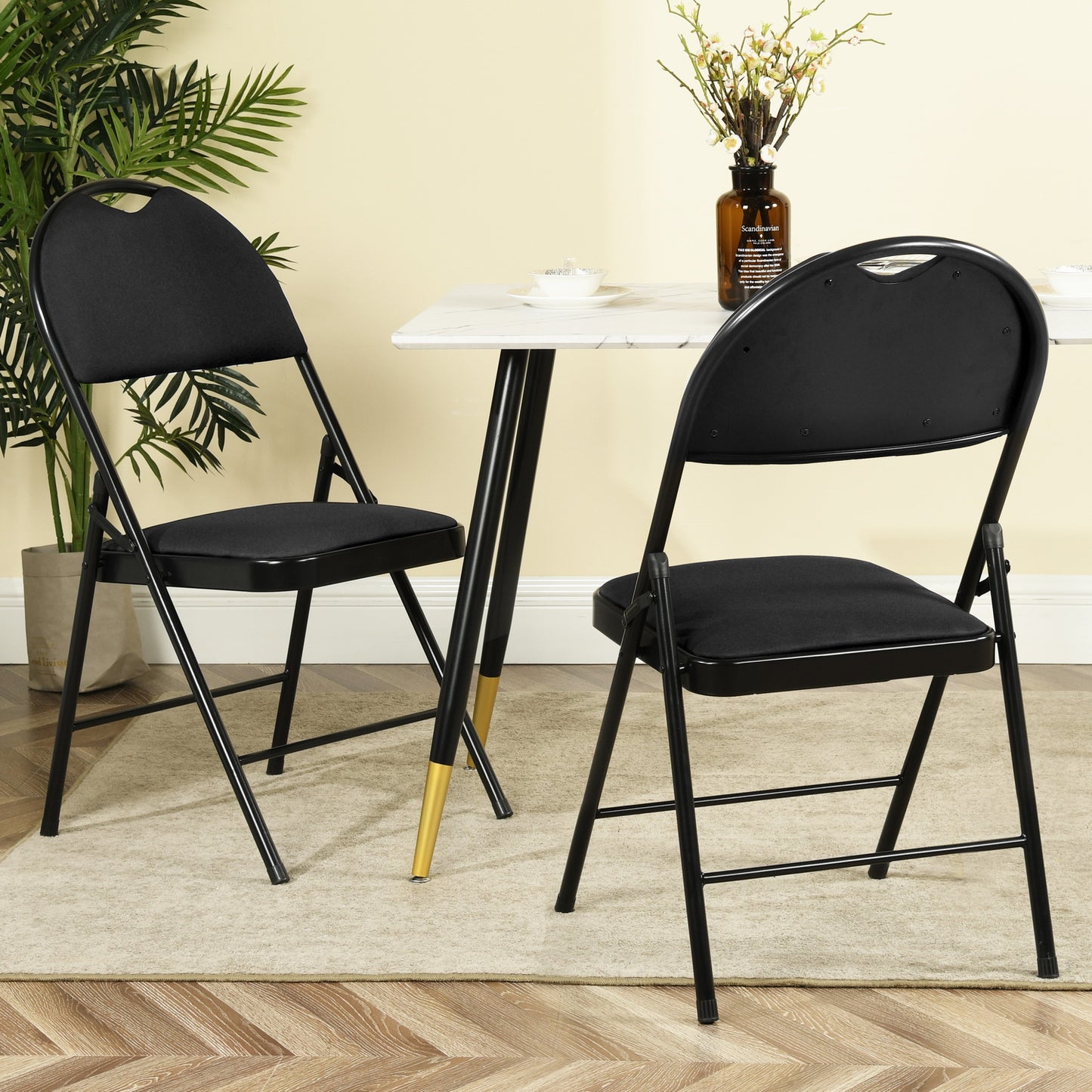 ERVIN Folding Chair with Iron Leg - Black