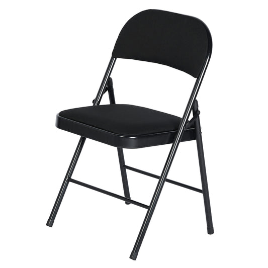 FAIR Linen Folding Chair with Iron Leg - Black
