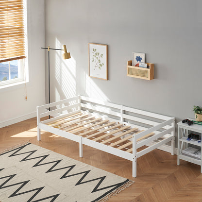 FLAT Single Pine Wooden Bed 96*198cm - White
