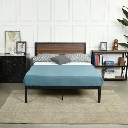 FOLAM Double Metal Bed 140*195cm - Brown