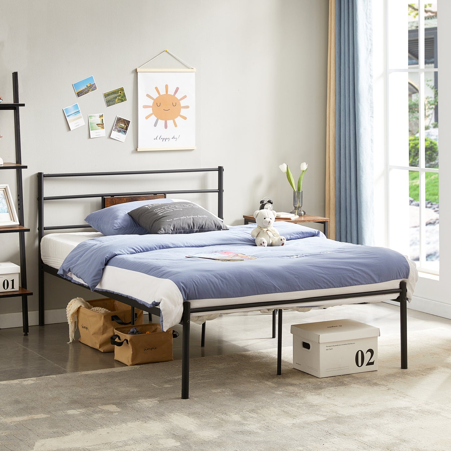 HABIT Small Double Metal Bed 123*197 cm - Black