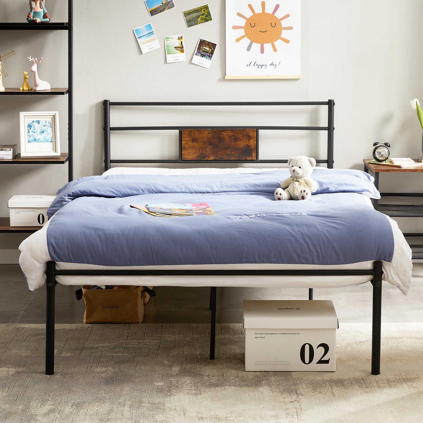 HABIT Small Double Metal Bed 123*197 cm - Black