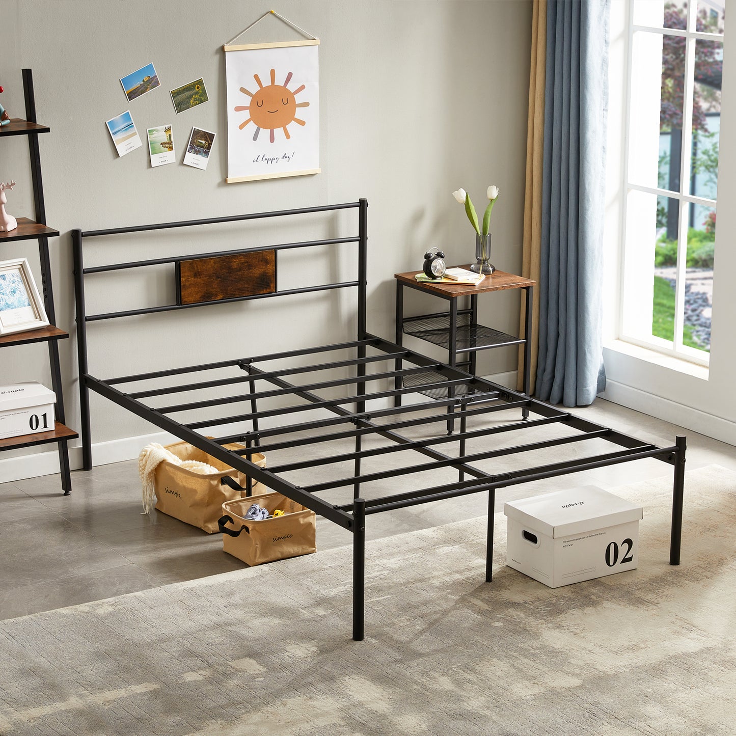 HABIT Small Double Metal Bed 123*197 cm - Black