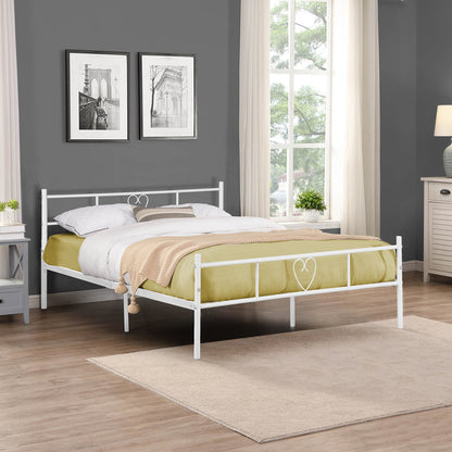 HEART Double Metal Bed 141*197cm - White