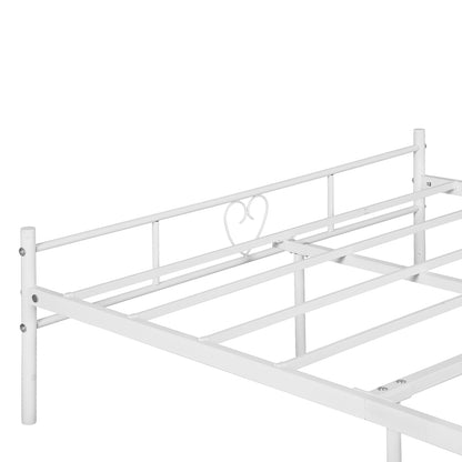 HEART Double Metal Bed 141*197cm - White