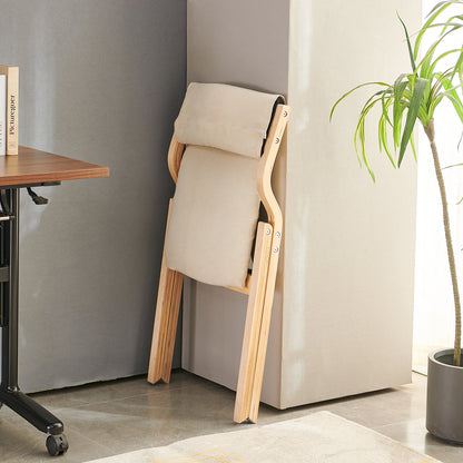KENT Folding Chair with Bentwood Leg - Beige
