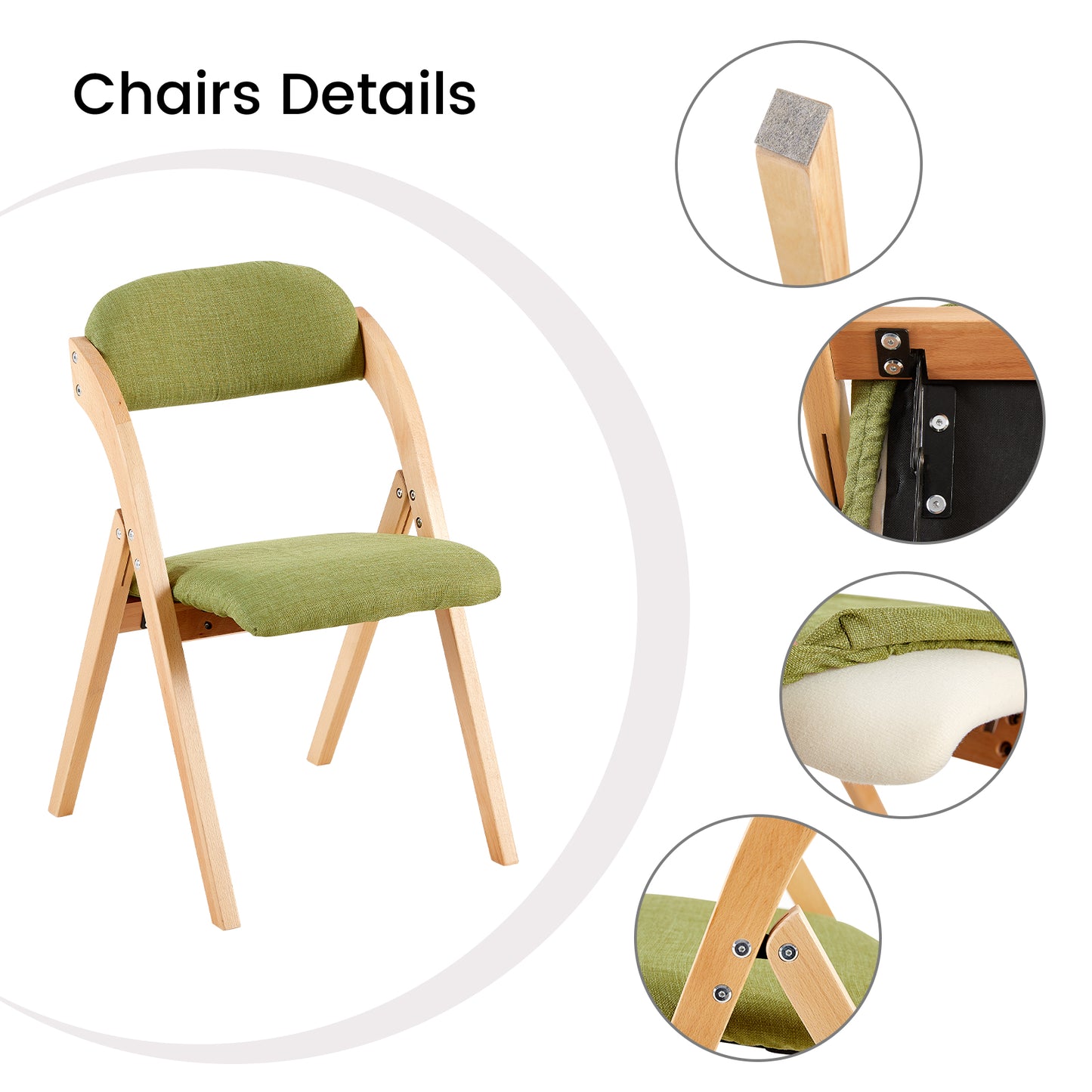 KEWA Folding Chair with Beech Leg - Grass Green