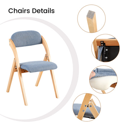 KEWA Folding Chair with Beech Leg - Light Blue