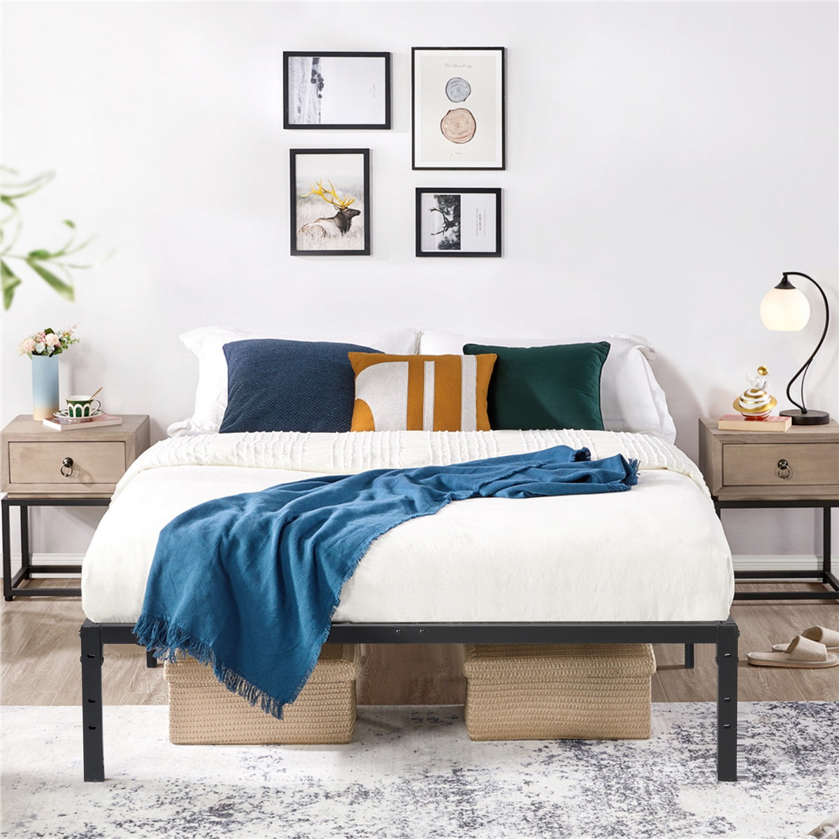 KIELA Double Metal Bed 140*190cm - Black