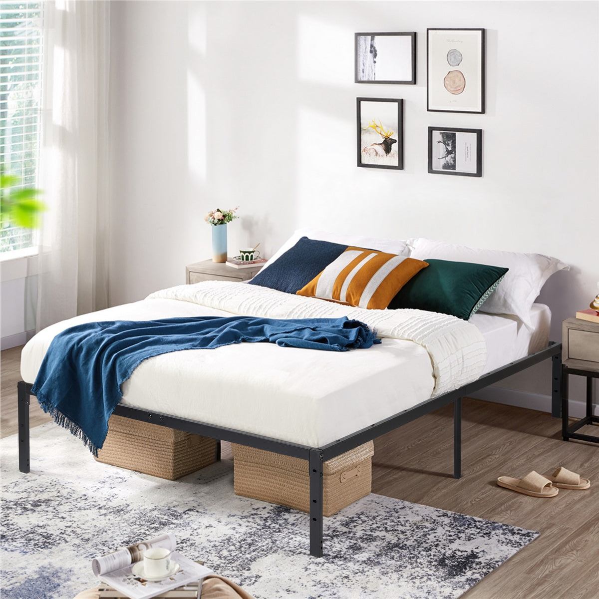 KIELA Double Metal Bed 140*190cm - Black