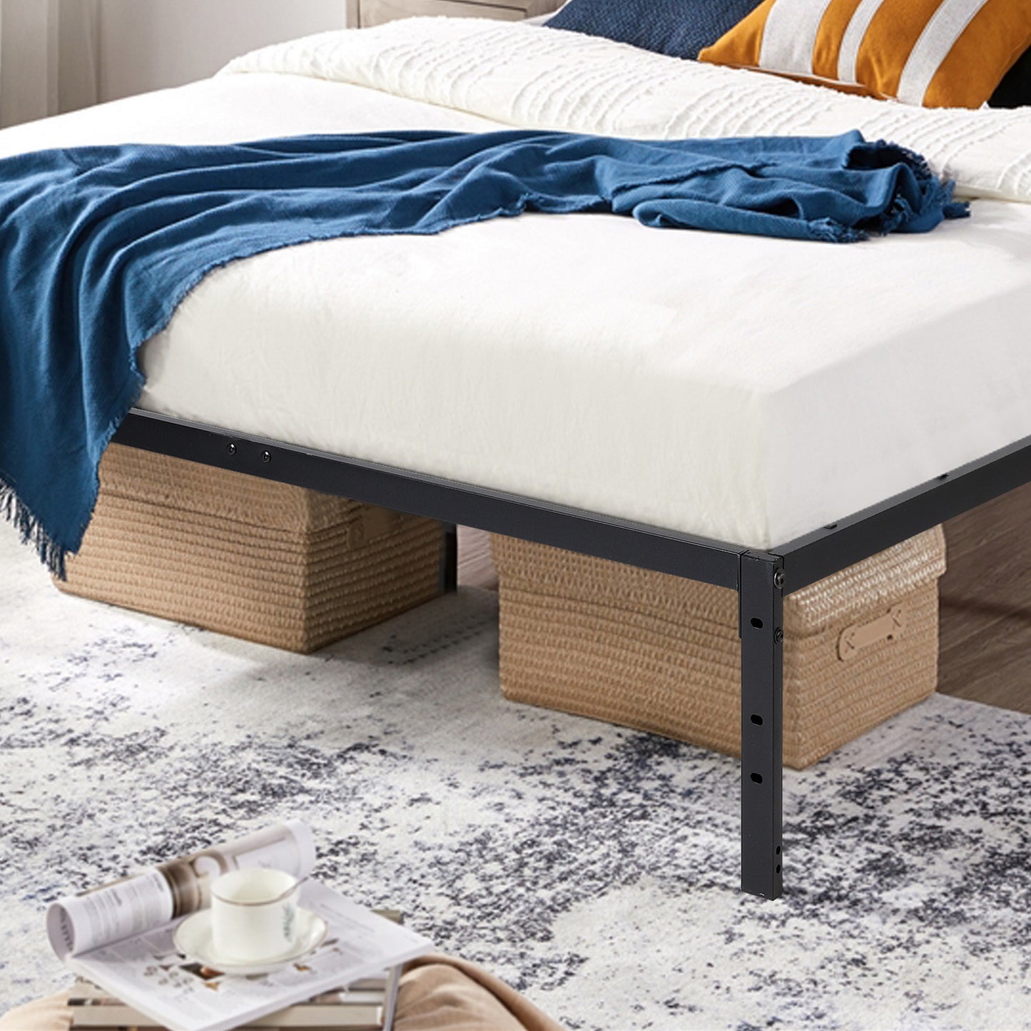 KIELA Double Metal Bed 140*190cm - Black