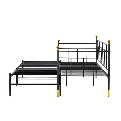 LESTER Day Metal Bed 95.5*199cm+93.2*191cm - Black