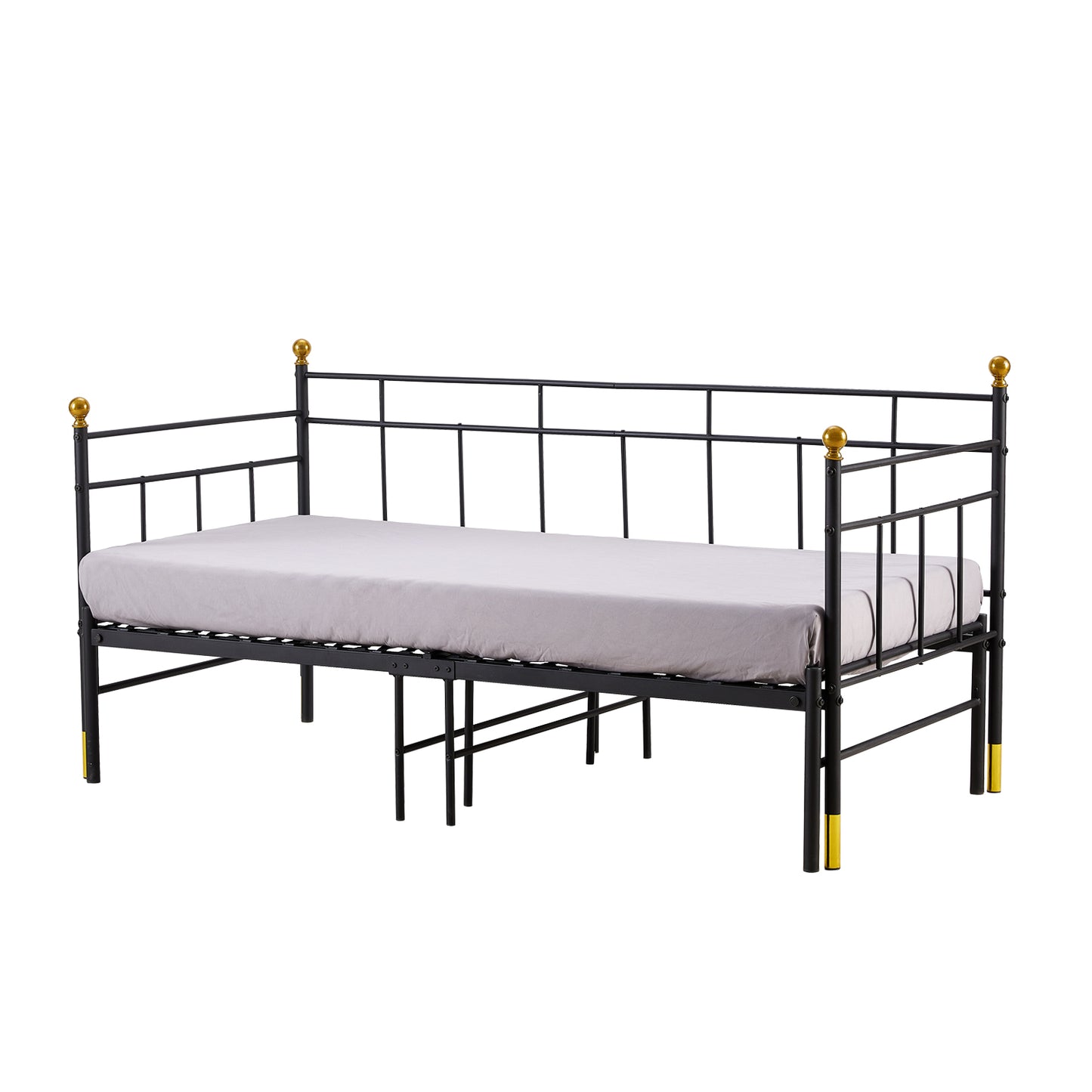 LESTER Day Metal Bed 95.5*199cm+93.2*191cm - Black