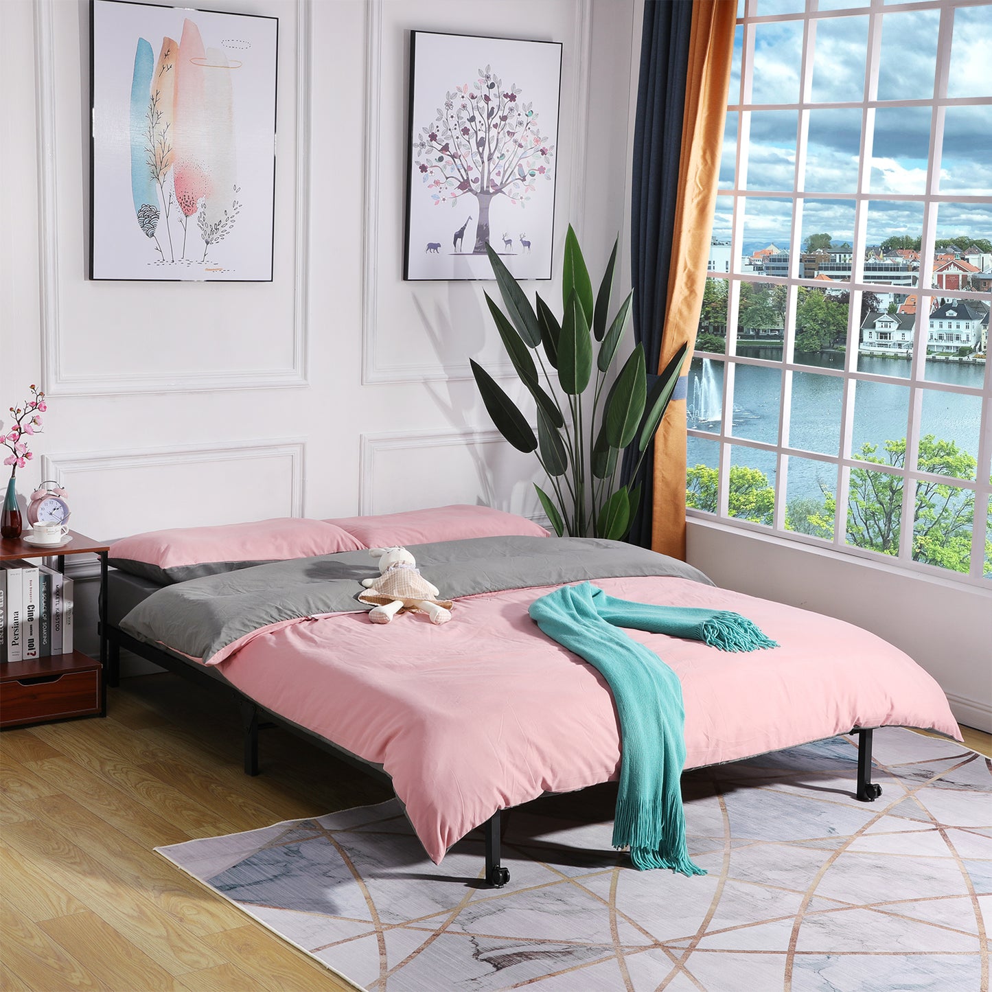 LIA Double Metal Bed 142*190cm - Black