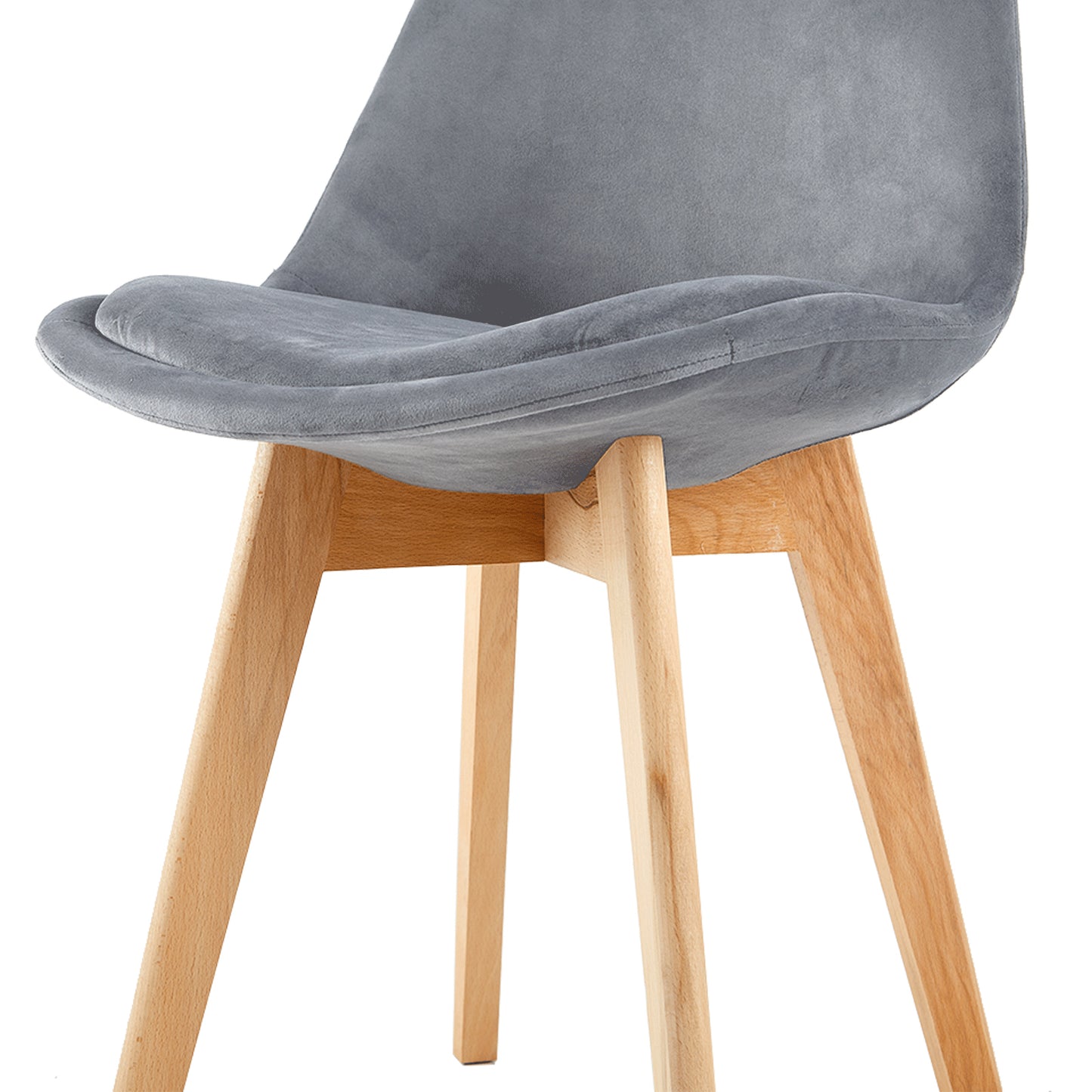 TULIP Dining Chair with Velvet-Gray